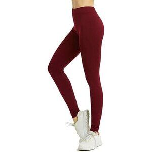 Sofra Leggings.‎ Ladies Long Polyester Leggings Yoga Fitness Wine one size